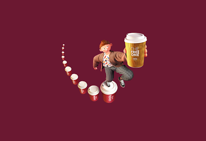 Buy 10 drinks to get 1 free in store at Costa